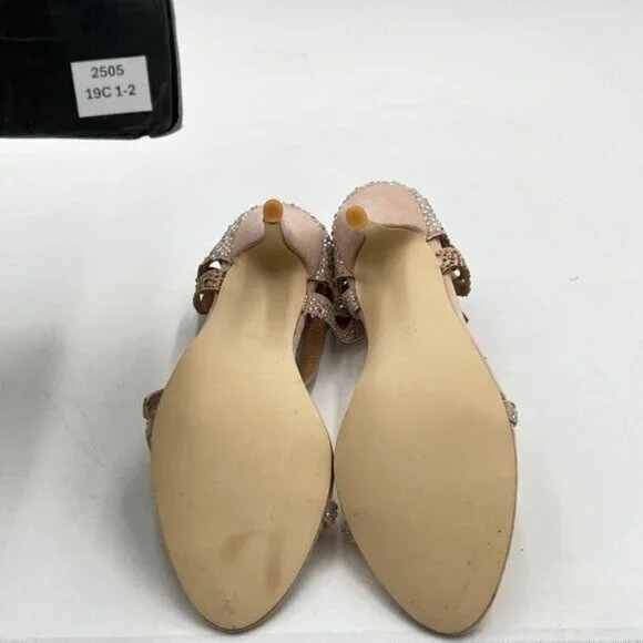 FSJ Women Sexy  Stiletto High Heel Sandals Sparkly Rhinestone Strappy Open Toe - Picture 6 of 8